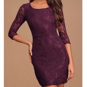 Lulu's Deep Purple Lace Dress